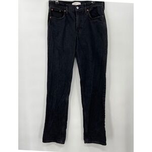 Abercrombie & Fitch 26/2R The 90s Straight Jeans Womens Black Mid Rise Denim